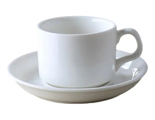 215ml Taza Con Plato De Porcelana Blanca Barak Cafier