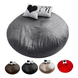 Puff Cama Redondo Gigante Capa Vazio Suede Decoração Quarto 