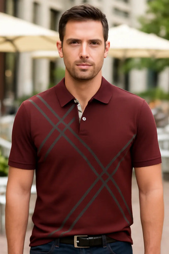 Playera Hombre Rp-3007 Estampado Algodón Tipo Pavini.