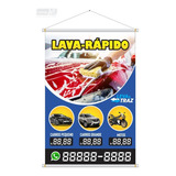 Banner Lava-rápido 70x50cm - Preço Editável