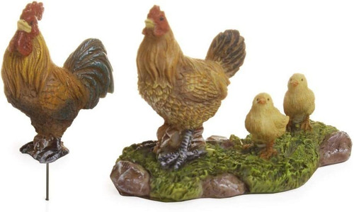 Woodland Knoll Mg96 Gallo Con Gallina Y Pollitos