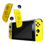 Funda Silicon Para Joy-con Nintendo Switch Goma Thumb Stick Color Amarillo