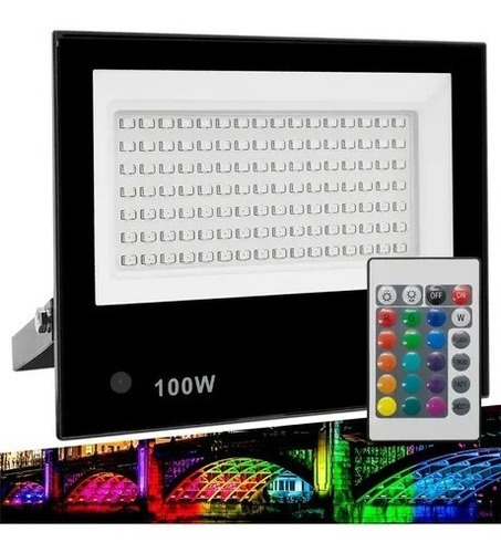 Refletor 50w Led Rgb Prova D'água 