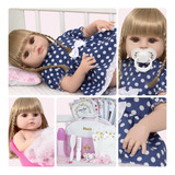 Boneca Bebe Reborn Menina Loira Enxoval Completo Envio 24hrs