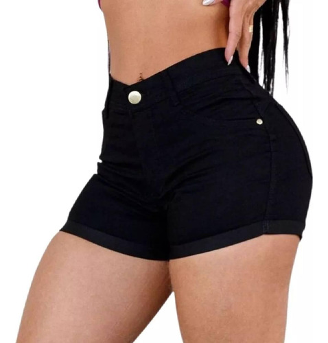 Shorts Feminino Detroyed Empina Bumbum Jeans Verão Colado