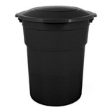 Caneca Tanque Plástica 100 Litros Negro Con Tapa