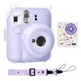 Capa De Câmera Transparente Para Instax Mini 12 Com Adesivo