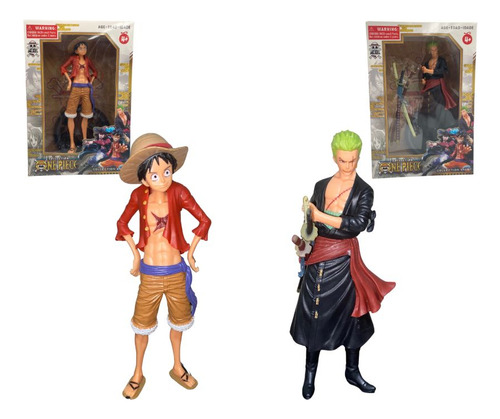 Kit 2 Bonecos One Piece Luffy E Roronoa Zoro Brinquedo