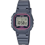 Relógio Casio Feminino Digital La-20wh-8adf Correia Cinza Bisel Cinza Fundo Positivo