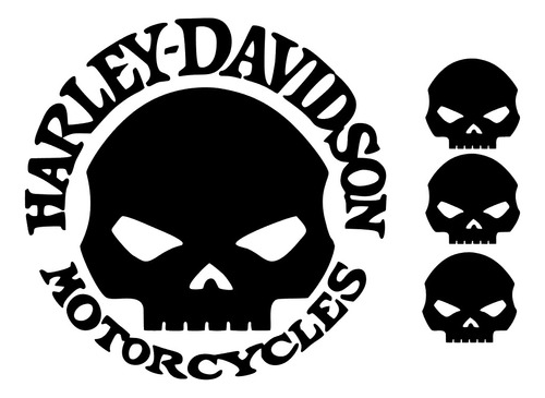 Kit Sticker Harley Davidson Calavera Vinil Skull