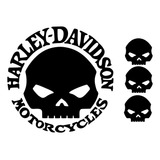 Kit Sticker Harley Davidson Calavera Vinil Skull