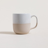 Mug Taza De Cerámica Blanco / Gris Base Beige - Linea Gante