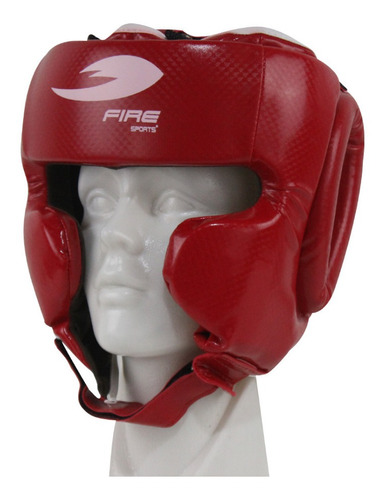  Careta Pomulo Fire Sports Protector Cabeza Pvc Box Mma Artes Marciales Rojo