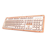 Teclado Azio Retro Classic Con Cable/white/copper