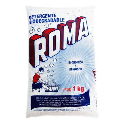 Detergente En Polvo Roma® Multiusos, Biodegradable, 1 Kg | MercadoLibre