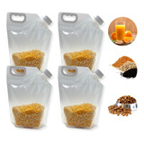 Kit 4 Dispenser Cereal Saco Armazenamento Alimento Grãos