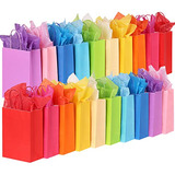 50 Bolsas De Regalo Pequeñas 50 Papeles De Seda, 10 Co...