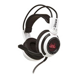 Fone De Ouvido Over-ear Gamer Knup Kp-400 Branco E Preto Com Luz Led