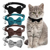4 Collares Separables Para Gatos Con Campana Y Pajarita, Cóm