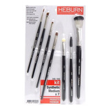 Kit Heburn Synthetic Medium X7 Pinceles Para Maquillaje 1502