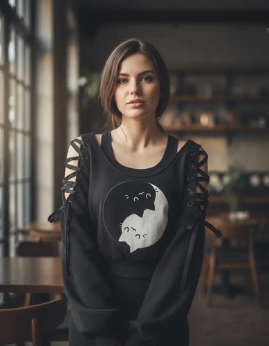 T Tops Sudadera Con Capucha Y Orejas De Gato Para Mujer, Cap