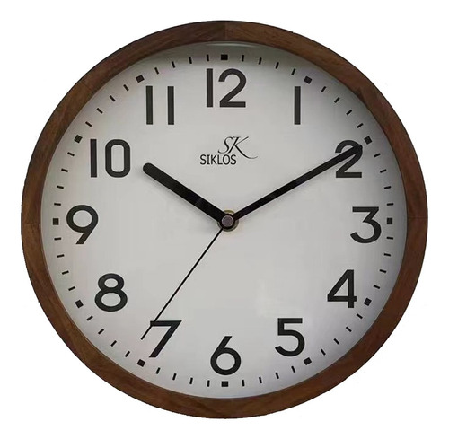 Reloj Pared Madera Siklos 25cm Silencioso Relojesymas