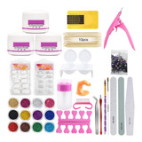 Kit De Uñas Acrílicas 62pcs Polvo Acrílico