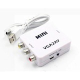 Mini Conversor Vga Para Av Rca Áudio E Vídeo - Vga2av