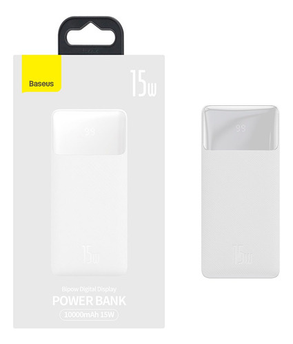 Cargador Baseus 15w Usb / Tipo-c / Lightning Portátil Con Cable Carga Rápida Blanco