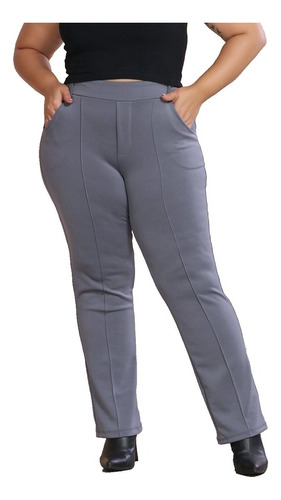 Calça Pantalona Feminina Plus Size Social De Neoprene Gg-g1