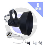 Spot Ar111 Led Gu10 P/ Trilho Perfilado Eletrocalha Kit 6uni Cor Preto 110v/220v