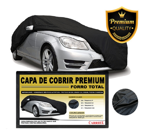 Capa Para Carro Carrhel Forrada Proteção Uv Carbon Black 