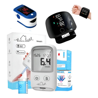 Glucómetro Digital + Medidor De Presion Muñeca + Oximetro | Meses sin interés