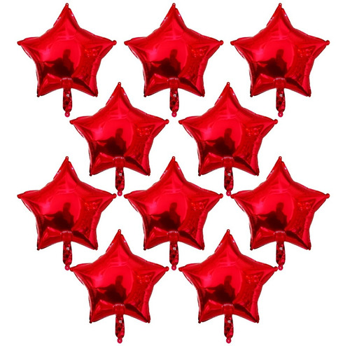 Set Pack Globos Estrella Metalizada 10cm X 10 Un