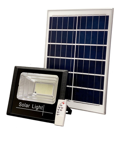 Refletor Holofote Ultra Led Solar 200w 6000k + Placa Solar