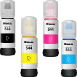 4x Refil Tinta Para Uso Epson T544 L3110 L3250 L3150 Garrafa