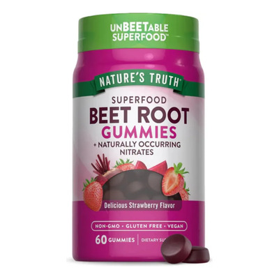 Gomitas Veganas Nature's Truth Remolacha Sabor Fresa Sin Gluten 60 Unidades | MercadoLibre