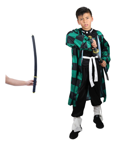 Disfraz Tanjiro Kamado Demon Slayer Anime Cosplay Para Niño Infantil