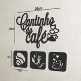 Kit Cantinho Do Café 4 Peças Decoração Cozinha Mdf 3mm