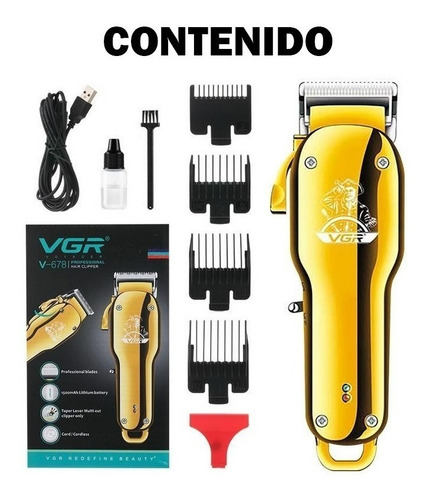 Cortadora De Pelo Barba Vgr V-678 Recargable Ajuste Hoja