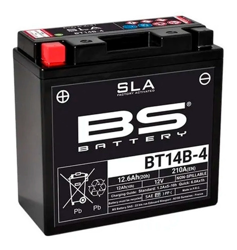 Bateria Moto Bt14b-4 Yamaha Fjr 1300 Bs Battery Dafy Store