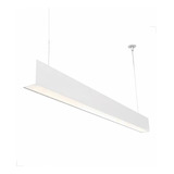 Pendente Linear Retangular Led Integrado Branco Ou Preto Cor Branco - 4000k - Neutro 110v/220v