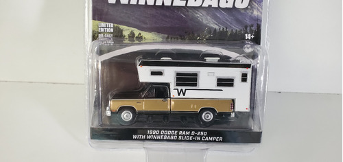 1:64 Camioneta 1990 Dodge Ram  Con Camper D-250 Greenlight