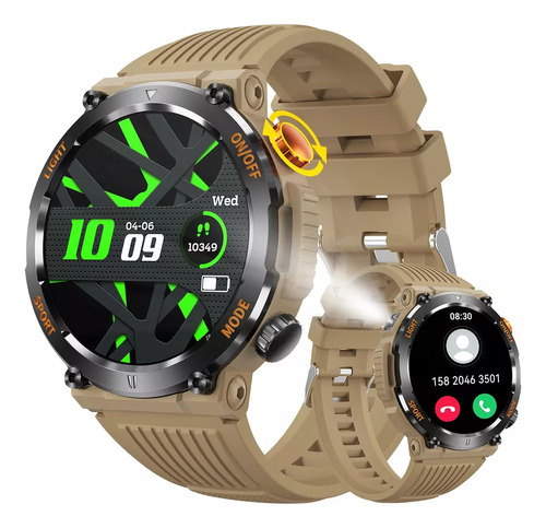 Reloj Inteligente Militar Para Hombres Con Linterna Led 450m