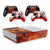 Skin Adesivo Protetor Para X Box One S E Controles Doom B1