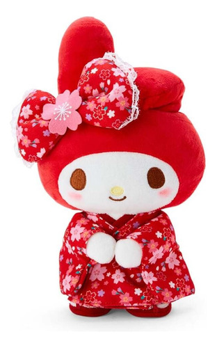 Peluche My Melody Con Kimono De Sakura Rojo De Sanrio Japon
