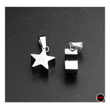 3 Dijes Estrella 14mm*5mm Maciza Acero Quirúr C:5673 X Mayor