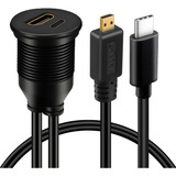 Micro Hdmi A Hdmi Y Tipo C 3.0 Cable Empotrado Para Montaje 