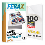 Papel Sublimatico A4 Fundo Azul 100 Folhas 100g 