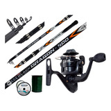 Combo Pesca Pejerrey Reel Frontal 3rul + Caña Telescopica 4m